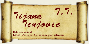 Tijana Tenjović vizit kartica